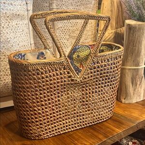 Handcrafted Woven Purse with stunning Batik Fabric